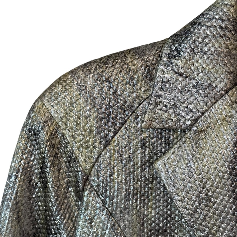 Hilton Hollis Metallic Green & Silver Jacket Size 2 - Picture 5 of 9
